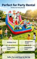Château gonflable pour enfants avec animaux de la ferme et toboggan, château gonflable commercial pour location de fête d'anniversaire