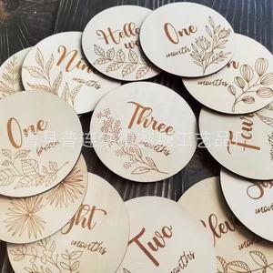Plaque commémorative en bois pour bébé, plaque en bois pour photos de jalons mensuels de l'enfant, panneau mensuel pour nouveau-né à faire soi-même, plaque en bois pour la maison - Product Image 2