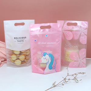 MOQ 500 Tùy Chỉnh LOGO In Cookie Nhiệt Seal Biscuit Pouch Đứng Lên Nhựa Zip Khóa Túi Thực Phẩm Đóng Gói Zipper Túi - Product Image 4