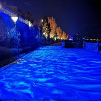 Éclairage d'arbres avec effet d'ondulation d'eau pour projections interactives dans les jardins et lors d'événements en plein air