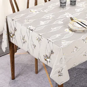 Pvc Waterproof And Oil-proof Table Cloth Dining Table Custom Printed Tablecloth