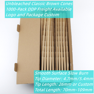 Fast Shipping 109mm 98mm Brown King Size Pre-Made Cones Rolling Paper Tobacco <b>Smoking</b> Paper Cones 1000-Unit Cigarette Brown Cone - Product Image 2