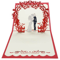 Ywbeyon Tùy Chỉnh Biểu Tượng Sinh Nhật Kỷ Niệm Valentine Của Thẻ Quà Tặng Thiệp Chúc Mừng Đám Cưới Cô Dâu Và Chú Rể Pop Up 3D Thẻ