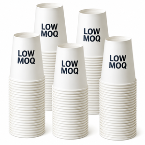Prix d'usine – Gobelets à thé et café jetables écologiques en papier kraft blanc à paroi simple de 7/9 oz avec logo personnalisé - Product Image 1