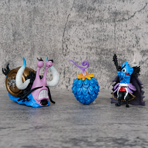 Set 3 simpatici 7cm in PVC Anime Figure statue per un pezzo <span class=keywords><strong>di</strong></span> Kaido Devil Fruit Den Den Mushi GK quattro imperatori cartone animato giocattolo Manga azione - Product Image 4