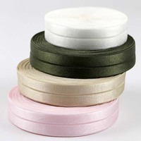 Bande élastique brillante pour sous-vêtements, bande de biais pliée, ruban de tissu pour la couture de sous-vêtements