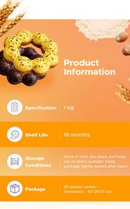 Mezcla de Mochi Sin Gluten Hecha en Taiwán para Pastelería, Mezcla para Donas Masticables - Product Image 4