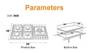 24in ng/lpg उच्च गुणवत्ता वाले पांच 5 बर्नर गैस कुकटॉप होब कुकर स्टोव गैस की अच्छी कीमत पर - Product Image 3