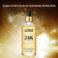Sérum Visage Liquide Anti-Âge et Illuminateur pour Peaux Sensibles à Base d'Acide Hyaluronique, de Niacinamide et d'Or 24K, Marque Privée OEM