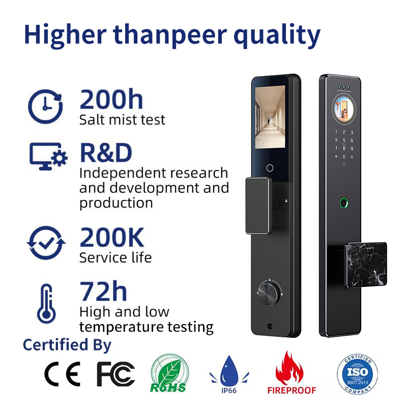 2026 Ai Smart Door Lock Tuya Wifi Smart Fingerprint Cerradura Inteligente Digital Safe Door With Camera Lock For Home · image 5