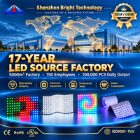 Matrice LED SMD5050 100 Pixels RGB Adressable, Effet Pierre, IP20 IP54, Découpable, 13W DC12V, Rétroéclairage 5V, Feuille LED RGBW 10x10 Pouces