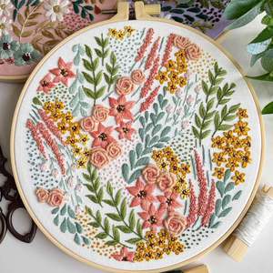 <span class=keywords><strong>Kit</strong></span> <span class=keywords><strong>de</strong></span> Broderie Chinoise <span class=keywords><strong>Point</strong></span> <span class=keywords><strong>de</strong></span> <span class=keywords><strong>Croix</strong></span> à Faire Soi-Même Ensemble Tissu à Fleurs pour Adultes avec Motifs et Instructions - Product Image 2