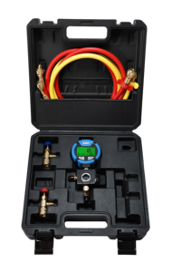 Kit de manomètres pour réfrigérant CVC RVG-10B avec diagnostic de pression et flexibles, kit de service et de charge pour climatisation en coffret - Product Image 3