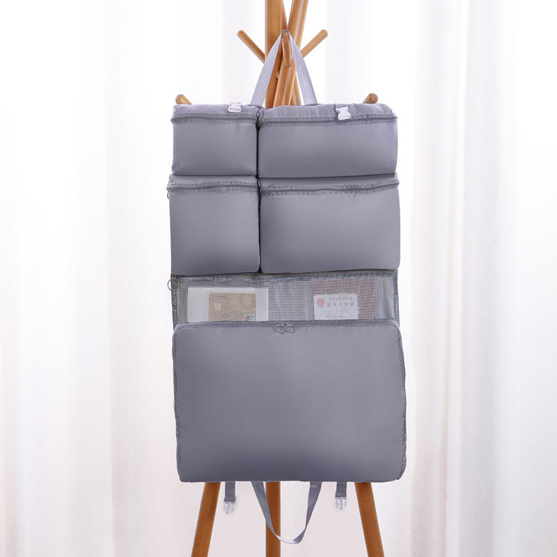 6-compartment travel bag, grey
