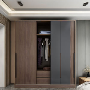 خزانة ملابس عصرية بتصميم إسكندنافي لغرفة النوم، بثلاثة أبواب جرارة، تجميع بسيط واقتصادي، خزانة منزلية كبيرة بأبواب منزلقة - Product Image 5
