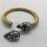 Embouts de tête de crâne en métal en acier inoxydable personnalisés fermeture pour cordon en cuir Bracelet bijoux trouver