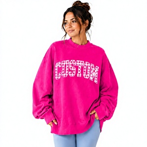 Sudadera Casual Holgada de Manga Larga con Cuello Alto y Apliques para Mujer, Precio Mayorista Económico, Para Todas las Estaciones - Product Image 1