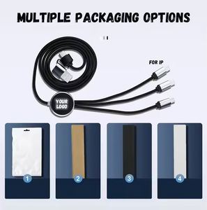 New Design Factory Price Mobile Phone Led Braided <b>Usb</b> Multi Charging 3 in 2 <b>Cable</b> - Product Image 5