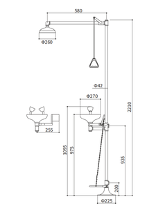 Estación de <span class=keywords><strong>Ducha</strong></span> de <span class=keywords><strong>Emergencia</strong></span>, <span class=keywords><strong>Ducha</strong></span> de Seguridad para <span class=keywords><strong>Laboratorio</strong></span>, <span class=keywords><strong>Ducha</strong></span> de Seguridad Combinada con Lavaojos de Acero Inoxidable para Protección Personal - Product Image 4