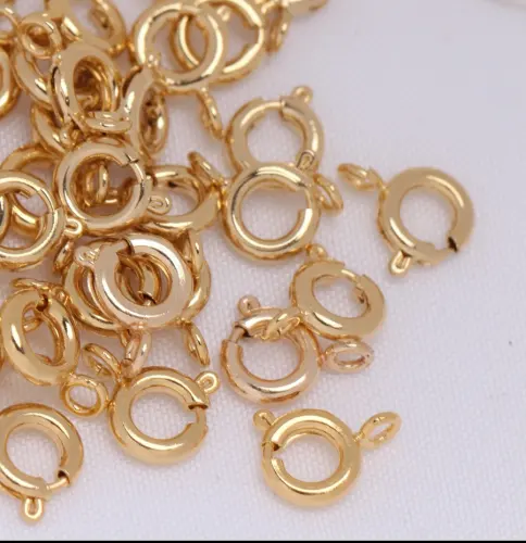 New Wholesale Brass Spring Ring Clasp gold color fashion jewelry jewelry findings round clasp 6mm 865314