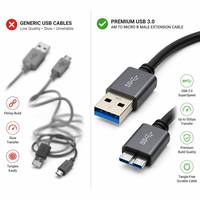 Cable de extensión blindado USB 3.0 tipo A macho a Micro-B macho para disco duro externo, cámara industrial y sistema de seguridad, 5 Gbps
