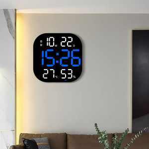 Hiện đại trang trí nội thất <span class=keywords><strong>LED</strong></span> Đồng Hồ Treo Tường Lớn hiển thị kỹ thuật số Đồng hồ báo thức đầy màu sắc lịch mặt duy nhất hiển thị lớn Đồng hồ treo tường-Quà Tặng - Product Image 3