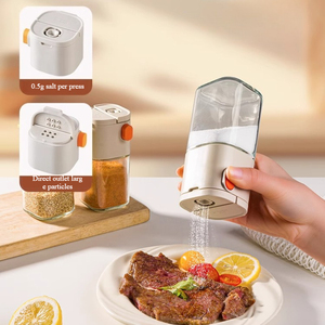 Contenitore Multifunzionale per Condimenti da 180ml, Bottiglia in Vetro con Dosatore a Pressione, Barattolo per Sale da Cucina, Spezie e Pepe - Product Image 4