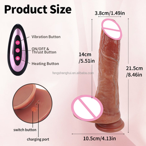 Nuevo consolador de silicona realista 4 en 1 con 9 modos de vibración Control remoto vibrador calefacción columpio telescópico características juguetes <span class=keywords><strong>sexuales</strong></span> - Product Image 2
