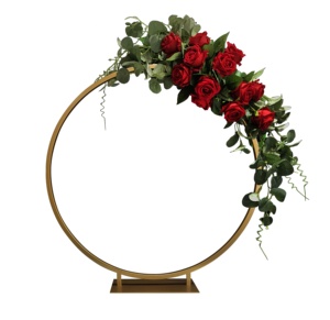 Gold Round Iron Wedding Arch Flowers <strong>Balloon</strong> Kit Backdrop Stand <strong>Table</strong> Centerpiece <strong>Decoration</strong> for Party Express Shipping - Product Image 1