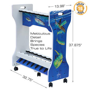 Personalizado dupla face rolamento pesca <span class=keywords><strong>Rod</strong></span> armazenamento <span class=keywords><strong>Rack</strong></span> removível pesca <span class=keywords><strong>Rod</strong></span> Display <span class=keywords><strong>Rack</strong></span> com 16 PCS - Product Image 3