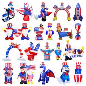 Arc gonflable du jour de l'indépendance patriotique de 2.4m de haut Aigle à tête blanche volant et arche du drapeau américain LED Blow Up - Product Image 3