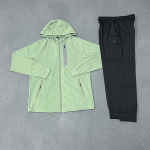 เสื้อแจ็คเก็ตวินเทจแบบ unisex ไซส์ใหญ่ สำหรับวิ่งออกกำลังกายกลางแจ้ง มีฮู้ด เชือกผูก ซิป แต่งผ้าแบบ patchwork สไตล์ลำลอง 2 in 1 ผ้าไนลอน 100% สีพื้น - Product Image 3
