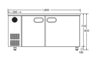 Refrigerador Bajo Encimera STARION SR-T18EIEA de 1800 mm con Enfriamiento Directo, 2 Puertas, Control Digital y Gran Capacidad de Almacenamiento - Product Image 4
