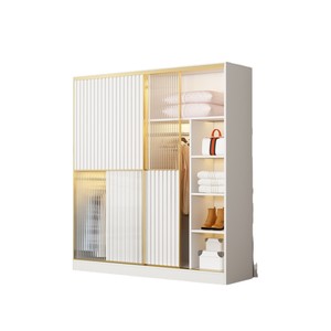 Armoire Moderne Minimaliste avec Coiffeuse Intégrée, Grande Capacité de Rangement, Meuble de Chambre Gain de Place, Porte Battante - Product Image 5