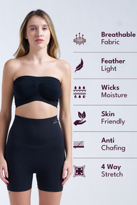 Shorts Moldeadores de Cintura Alta para Mujer, Negros, Sin Costuras, para Abdomen y Muslos, Transpirables, de Tela Elástica, para Uso Diario - Product Image 6