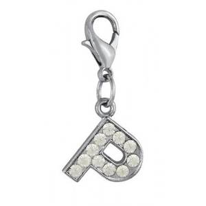 Colgante de Plata con Letra P de Cristal y Diamantes de Imitación para la Creación de Joyas - Product Image 1