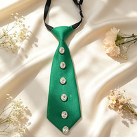 Cravate pré-nouée en strass faite à la main, noir, marron, rouge, vert, bleu foncé, accessoire d'uniforme scolaire JK pour filles, décontracté, fête