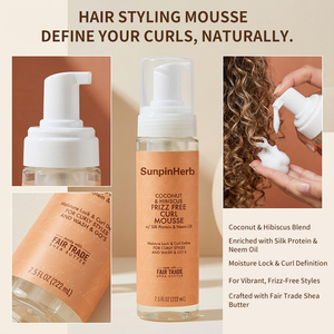 Mousse para Peinar el Cabello Rizado, Control del Frizz, Fijación de la Humedad, Espuma para Cabello Rizado y Texturizado - Product Image 1