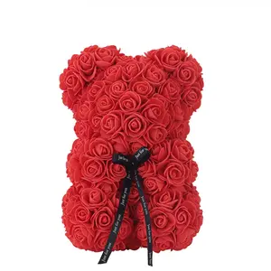 모조리 테디 베어 색상 레드-발렌타인 데이 선물 인공 PE 25CM 다채로운 레드 로즈 베어 테디 베어 로즈