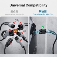 Adaptador CCS1+J1772 a CCS2 Combo, Carga Rápida para Vehículos Eléctricos de EE. UU. a UE, CC 1000V 400A, CA 32A, -30 ° De la C a +50 ° C, para adaptador de vehículo eléctrico
