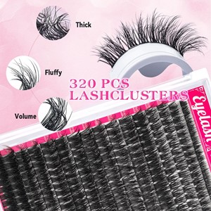 Anrolash Bestseller transfrontalier Style européen et américain <span class=keywords><strong>Cils</strong></span> synthétiques 80D DIY Volumineux en grappe unique - Product Image 2