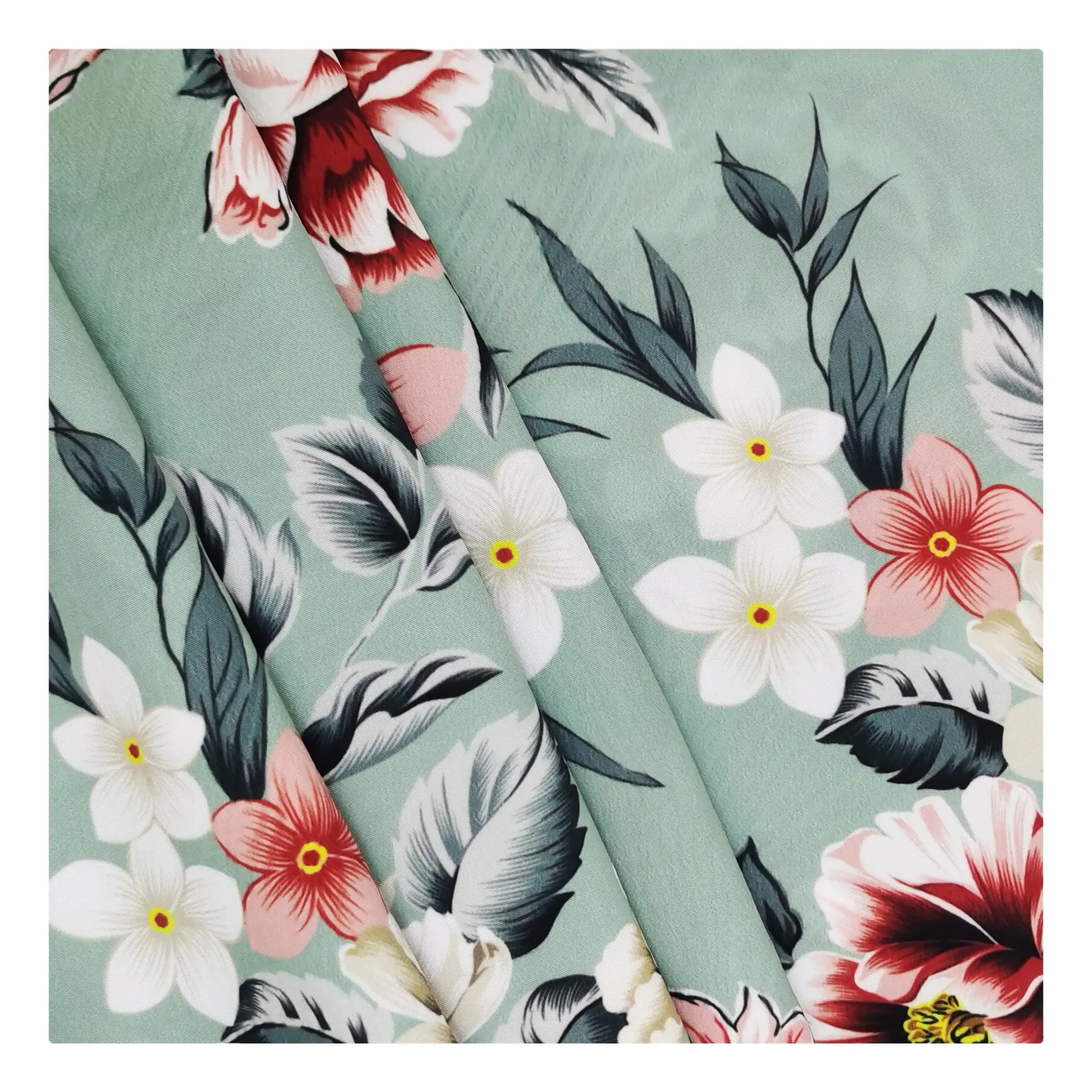 High Quality Soft Touching Lightweight Crinkle Polyester Koshibo Floral Crepe Fabric For Lady Dress