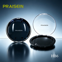 Boîte compacte ronde en plastique noire personnalisée avec couvercle rabattable pour poudre compacte, idéale pour le maquillage.
