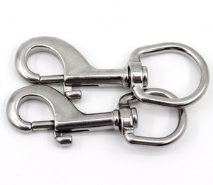 LLavero de acero inoxidable con resorte de una sola cabeza 1/2 5/8 3/4 hebilla de perro Correa ganchos giratorios con acabado liso - Product Image 2