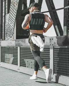 Vente en gros de pantalons de sport décontractés de fitness à séchage rapide pour hommes, shorts amples, pantacourt d'été, taille élastique, grande taille en toile - Product Image 6