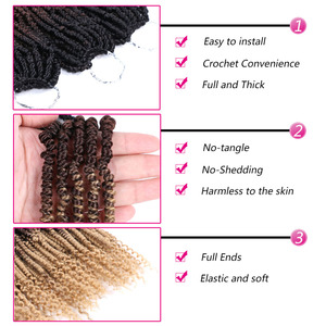 Tomo — tresses synthétiques au crochet ombré, extension de <span class=keywords><strong>cheveux</strong></span>, torsadée, boîte de tresses, crochet - Product Image 5