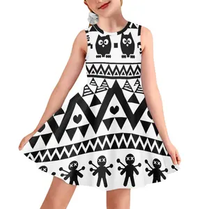 Wholesale India Pattern Clothing Summer Sleeveless Casual Printed Sundress Party Kids Dresses for Girls Dropshipping Clothes