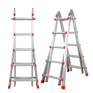 4X6 Step Verstelbare Lichtgewicht Telescopische Ladder Machine Gigantische Ladder Aluminium Multi-Use Ladder