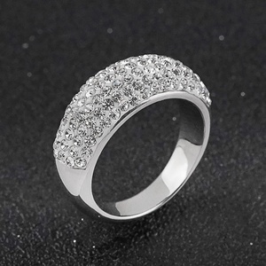Anillo de Acero Inoxidable con Cristal para Mujer, Anillo de Compromiso y Boda con Circonita Cúbica, Anillo de Eternidad para Dama - Product Image 6