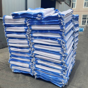 Proveedor Chino de Bolsas de Polipropileno de 25 kg y 50 kg, Sacos Tejidos de PP Blancos con Franja Azul, Bolsas de Plástico para Empaque a Granel, Exportación a África - Product Image 1